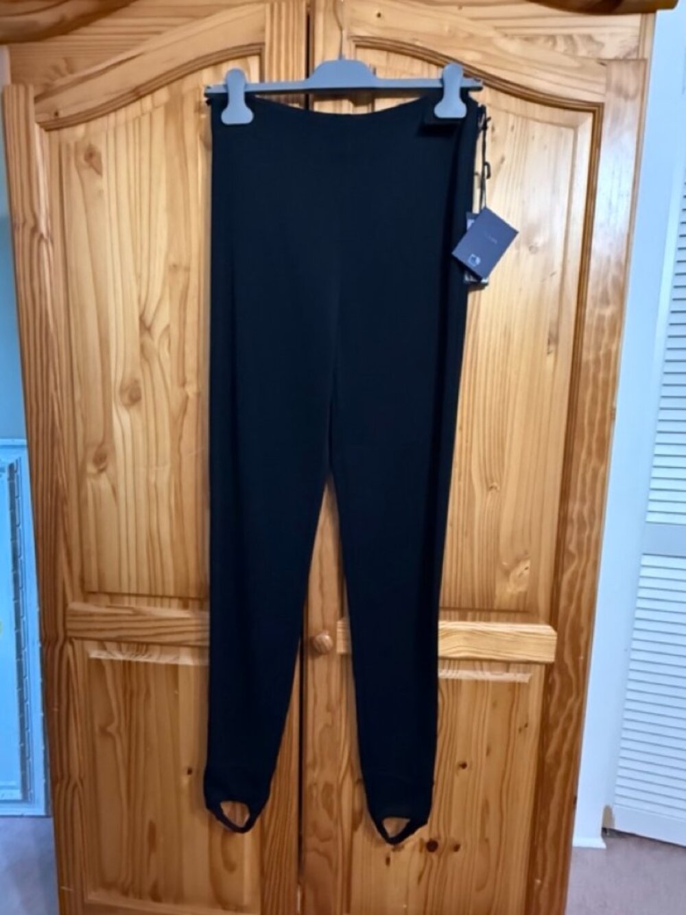 PRADA Pantaloni Interlock (Style 32121) Stirrup Legging Black -Size 42